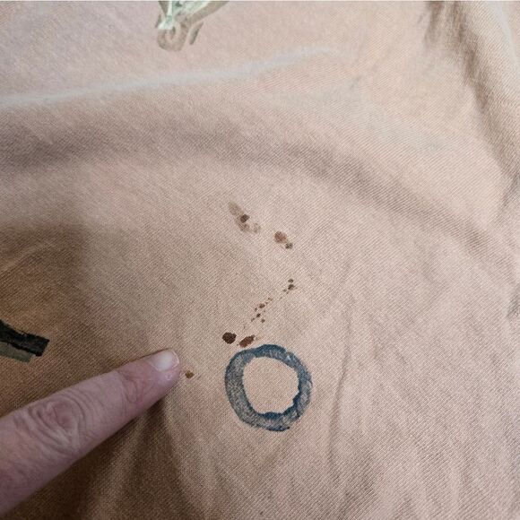 BLUE FISH seashell hand printed drawstring wide leg cropped pajama pants XL - Picture 9 of 12